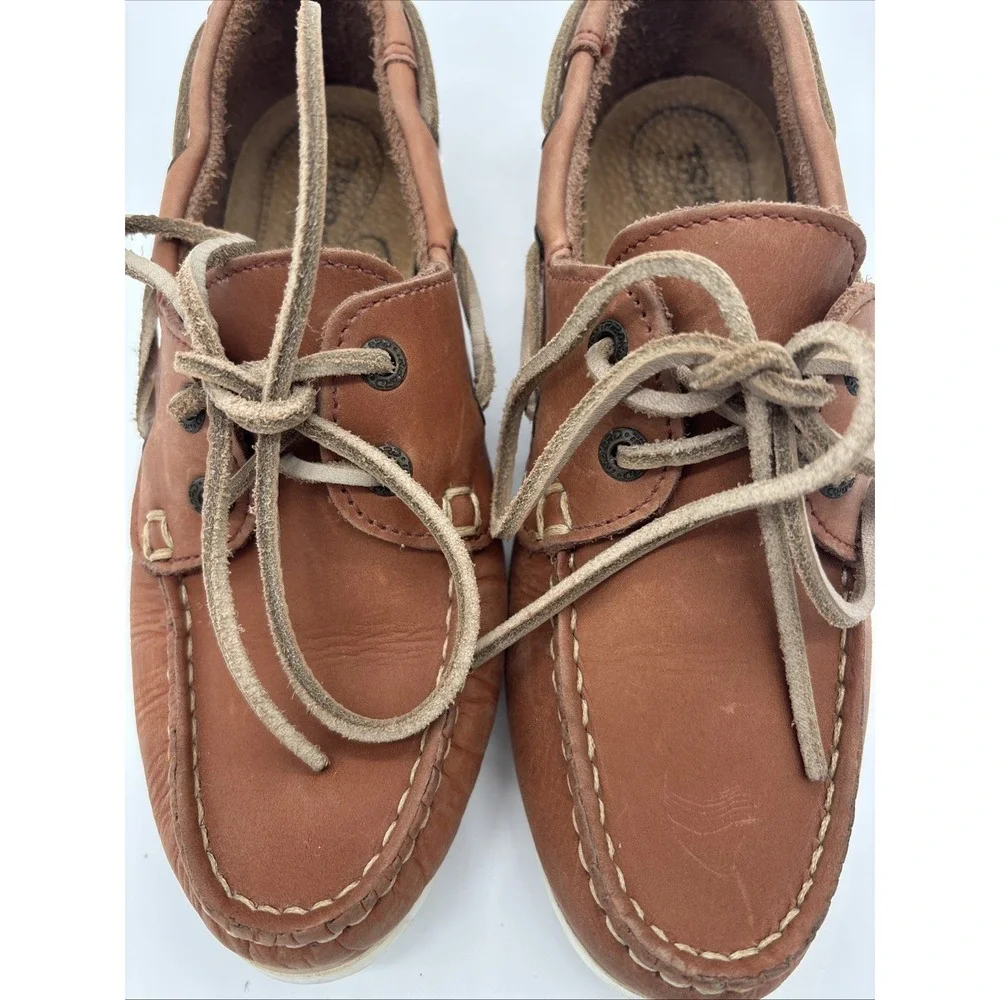 Tribord Women's Brown Leather Boat Shoes Size 6.5 Made‎ In Portugal